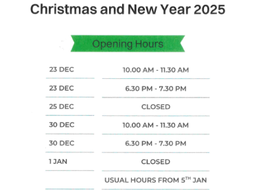 Malmesbury & District Foodbank Christmas & New Year Opening